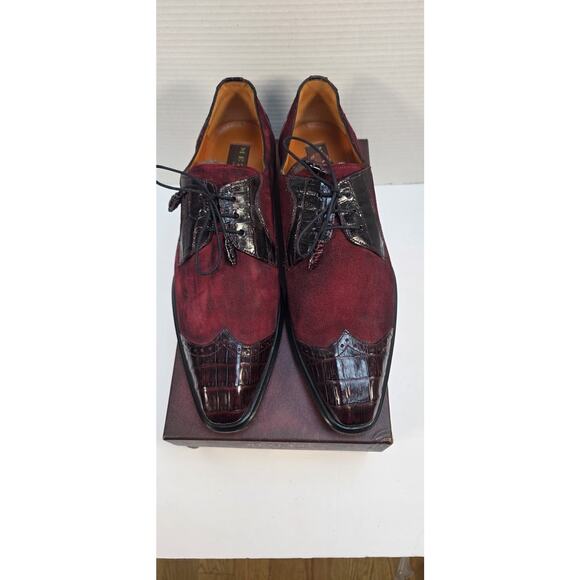 Mezlan Mens shoes size 11m Red Crocodile and Suede 14631-F - Picture 1 of 11